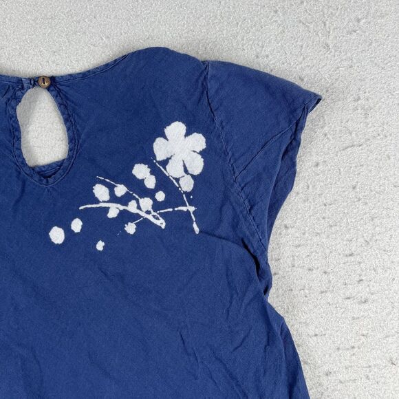 JP and Mattie Cap Sleeve Blue Floral Midi‎ Flowy A Line Dress Small - Picture 11 of 12